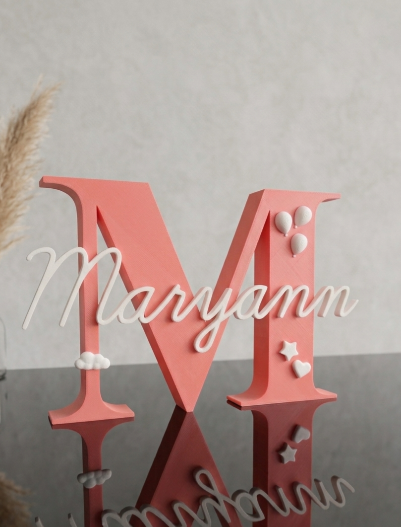 Personalised 3D Name Letter — Custom Plastic Décor