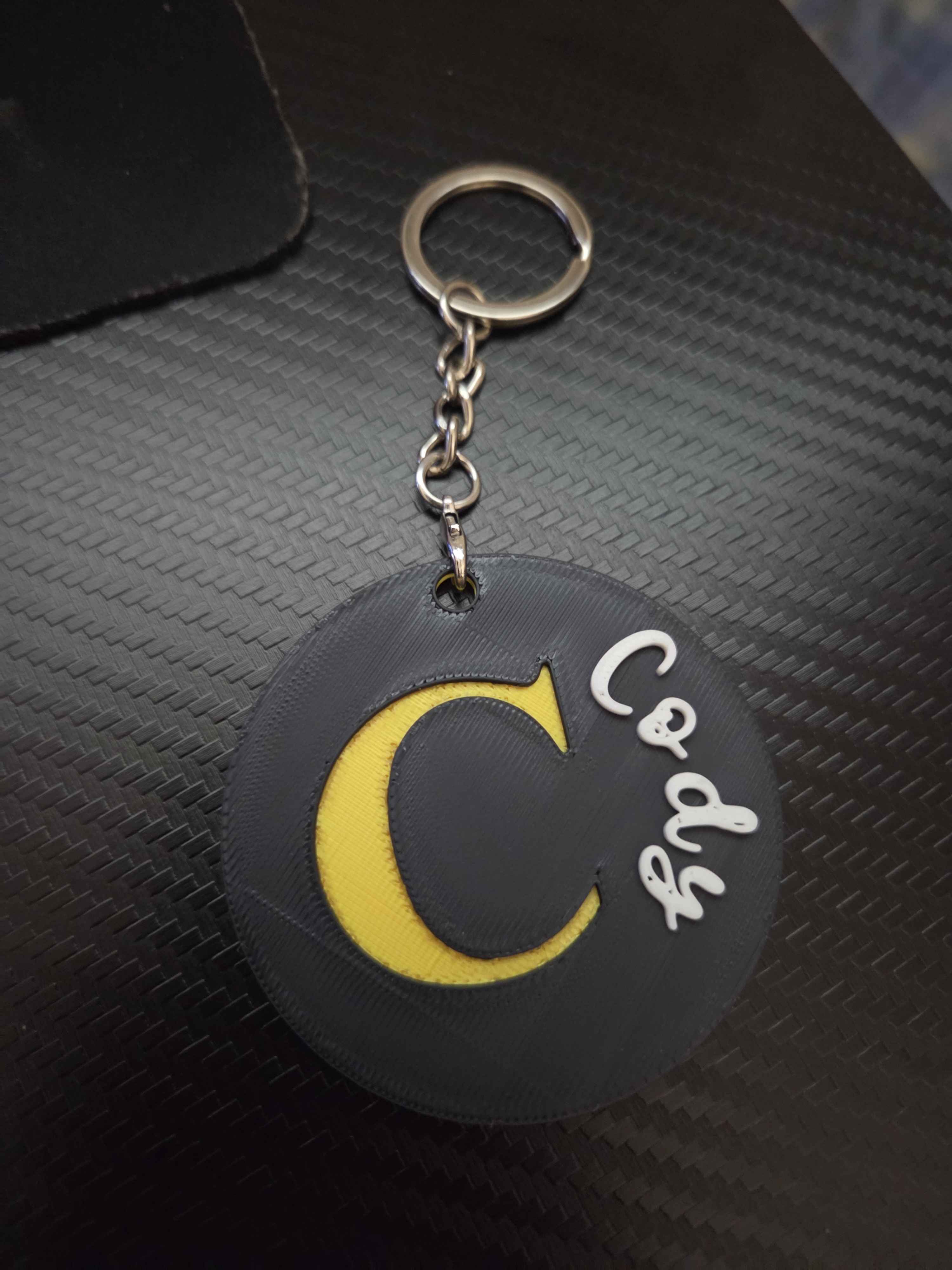 Personalised 3D Printed Monogram Keychain