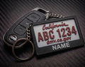 California Personalized 3D Printed License Plate Keychain