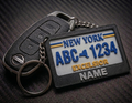 New York Personalized 3D Printed License Plate Keychain