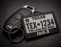 Texas Personalized 3D Printed License Plate Keychain